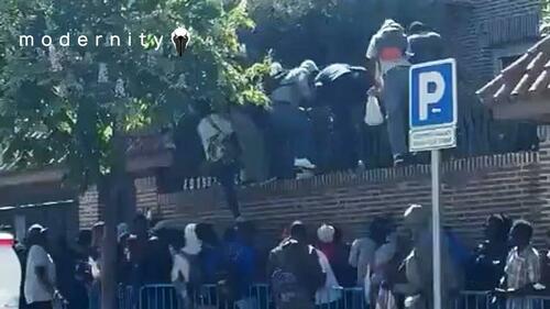 Watch: Migrants Are Literally Clambering Up Embassy Walls In Spain