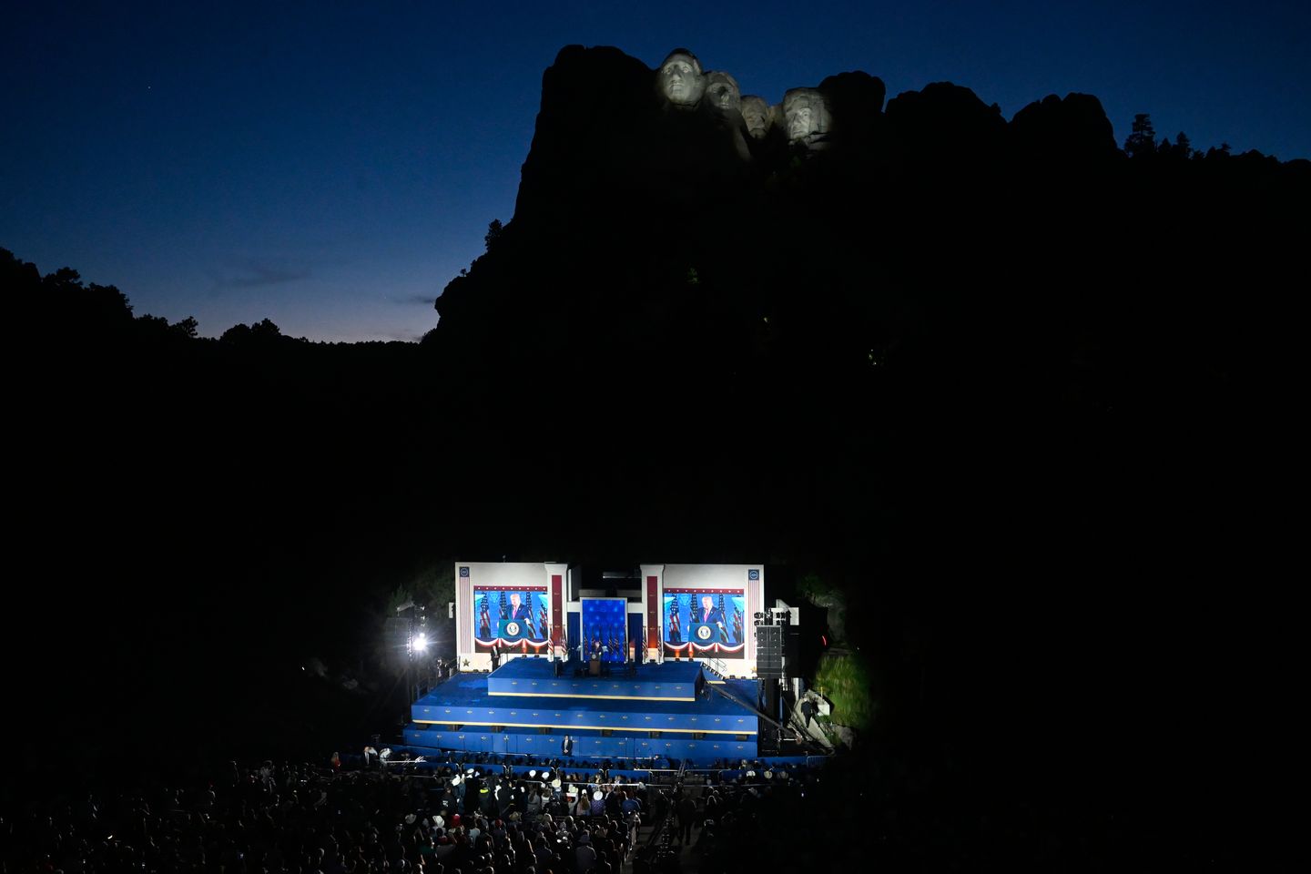 Trump hails U.S. exceptionalism, veers into darkly political speech at Mount Rushmore